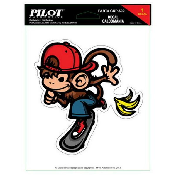 Pilot Automotive 6 x 8 in. Skater Monkey Decal GRP-502